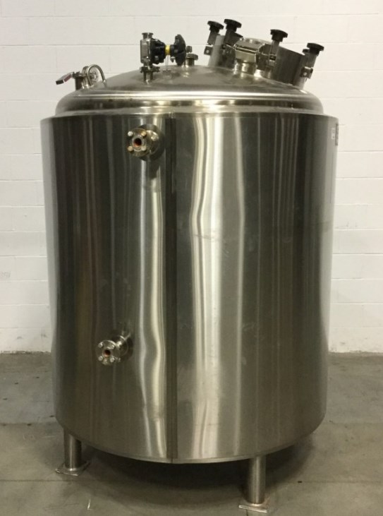 ***SOLD*** used 2000 Liter (528 Gallon) Feldmeier Sanitary Reactor/Fermenter Jacketed Vacuum Vessel. Stainless Steel Rated 30/Full Vacuum PSI @ (-20) 400 Deg.F, Jacket rated 125 PSI @ (-20)400 Deg.F. S/N 4797-A1. NB # 1062.  Unit is approx. 60